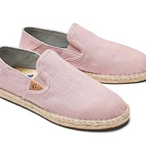 OluKai Women's Kaula Pa'a Kapa Espadrille Slip-On Shoes Rose Sea Salt Pink Linen